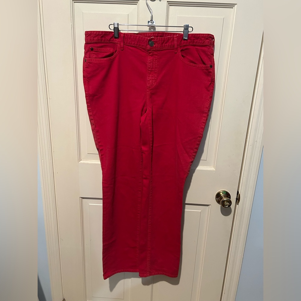 Vintage Eddie Bauer Slightly Curvy Straight Leg  Red Denim Pants - Size 18